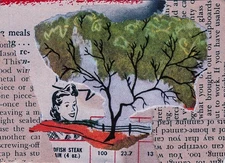 ACEO Mixed Media Collage Art – Overripe - OOAK Original Signed