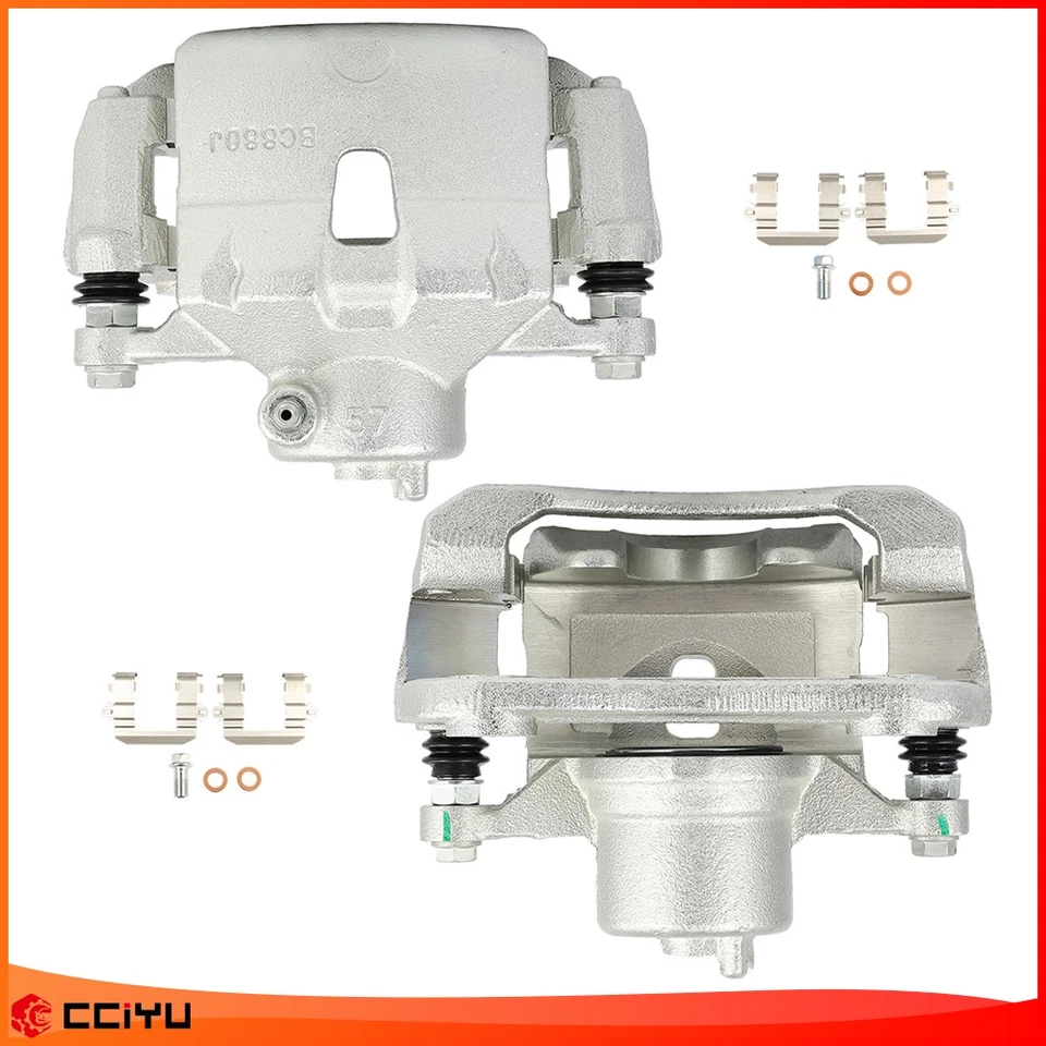 Pair Front Disc Brake Calipers w/ Bracket For 2014 2015 2016 2017 2018 Kia Soul Foto 3 de 4