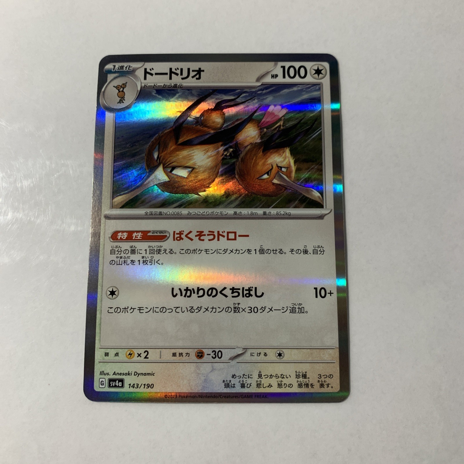 Dodrio sv4a 143/190 Holo Pokemon Card TCG Japanese Japan