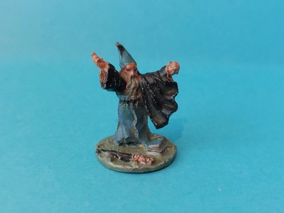 Evil Wizard casting spell 01-001, Ral Partha 1975, Metal, Painted