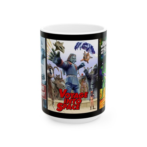 Taza Voyage Into Space (1970) 15oz robot gigante Johnny Sokko Japón extraterrestres años 60 - Imagen 2 de 5