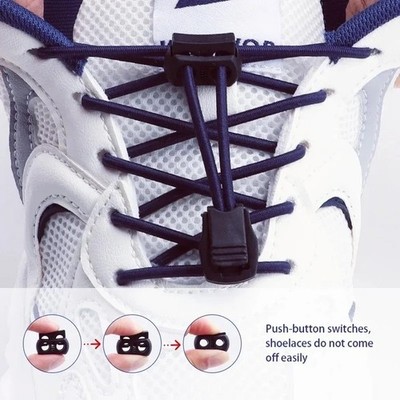 1 Pair No Tie Elastic Shoelaces with Lock Toggle Stretch Sports Shoe Laces
