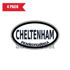 Pennsylvania Cheltenham Oval Sticker 4 Pack 3x2 Inch