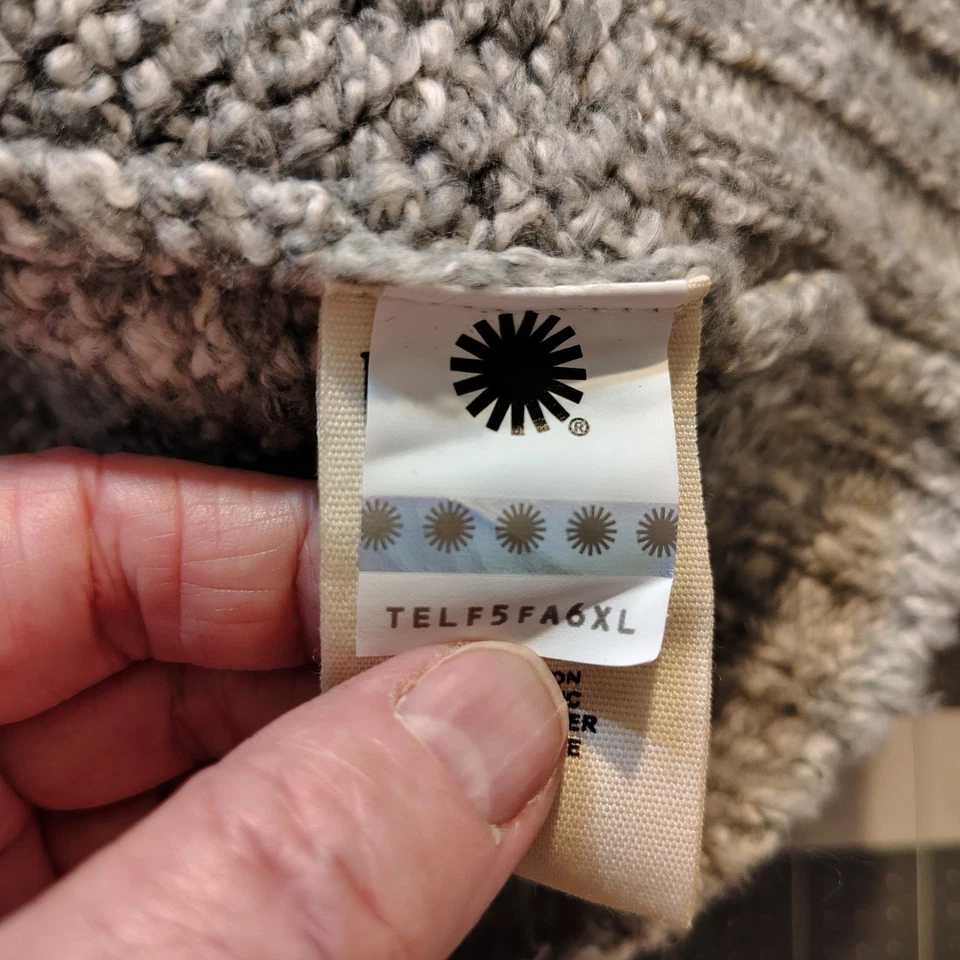 UGG Joanna Chunky Women Gray Cable Knit Mock Neck Shawl/Poncho Sweater M/L - Image 3 of 4