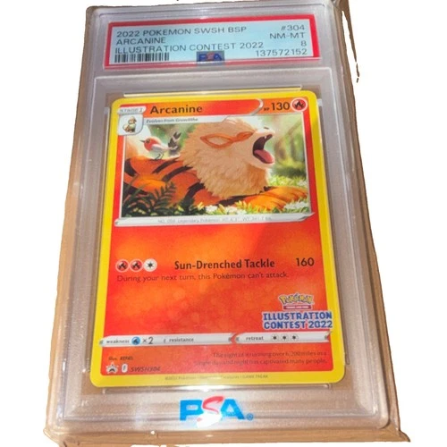 Pokemon TCG Arcanine SWSH304 SWSH Promo Holo PSA 8 English 2022