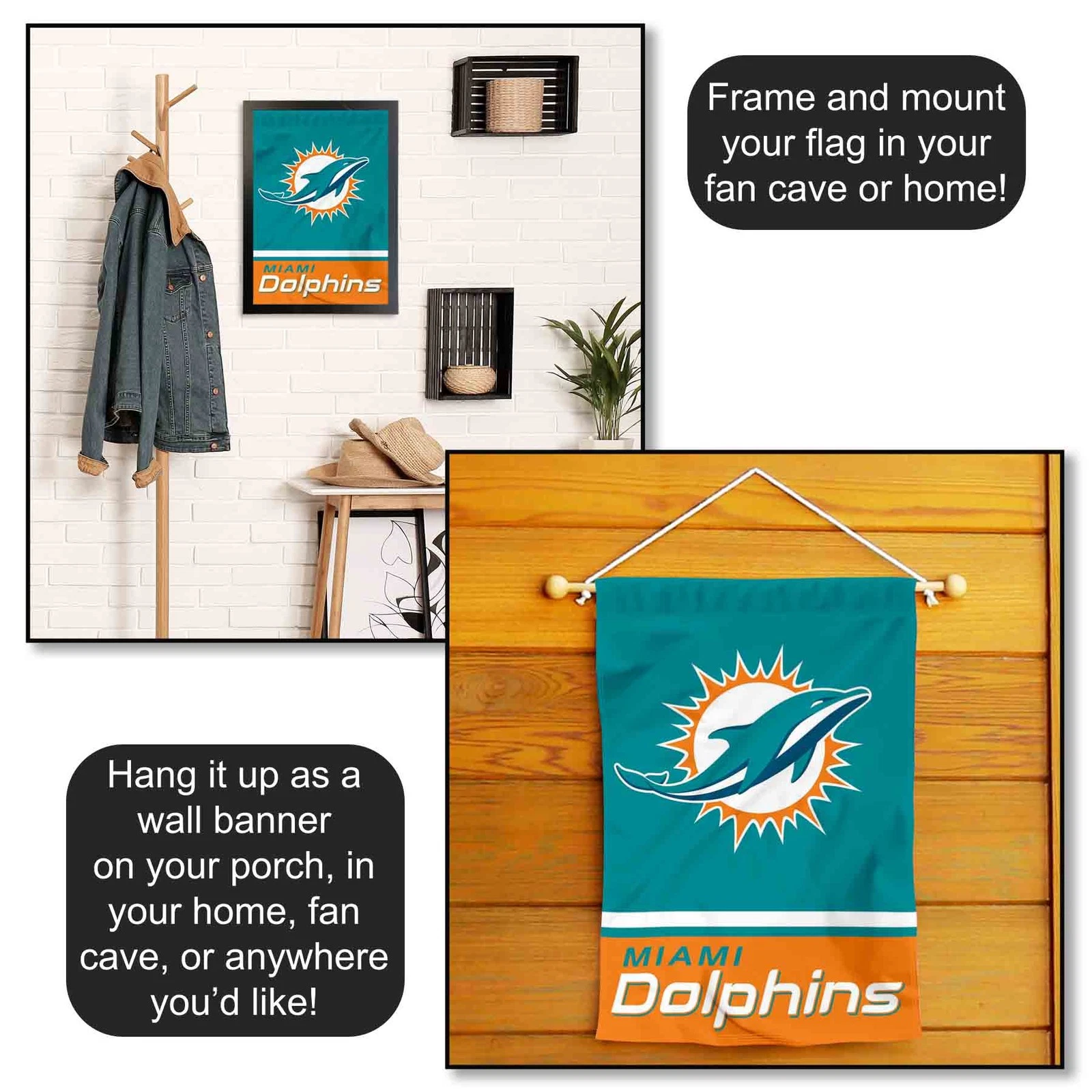 Miami Dolphins Garden Flag and Yard Banner