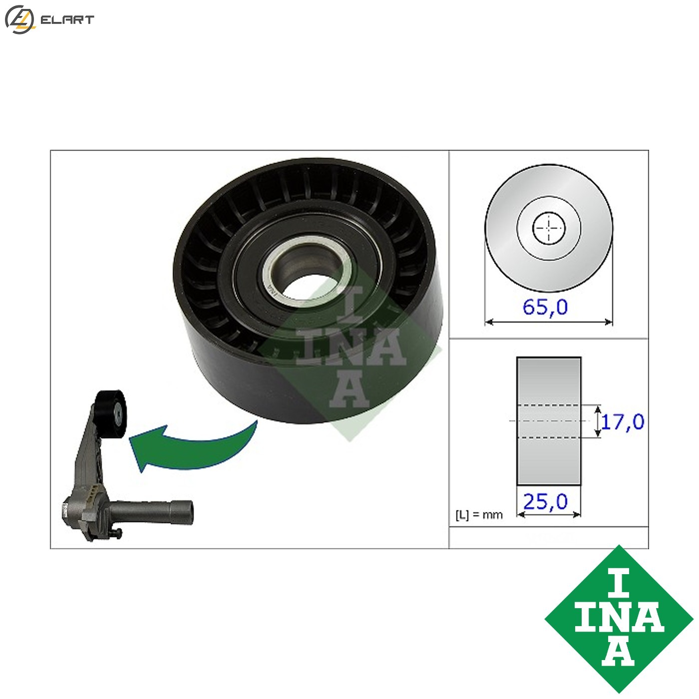 TENSIONER PULLEY VRIBBED BELT 531 0866 10 FOR MINI COUNTRYMAN/COOPER PACEMAN