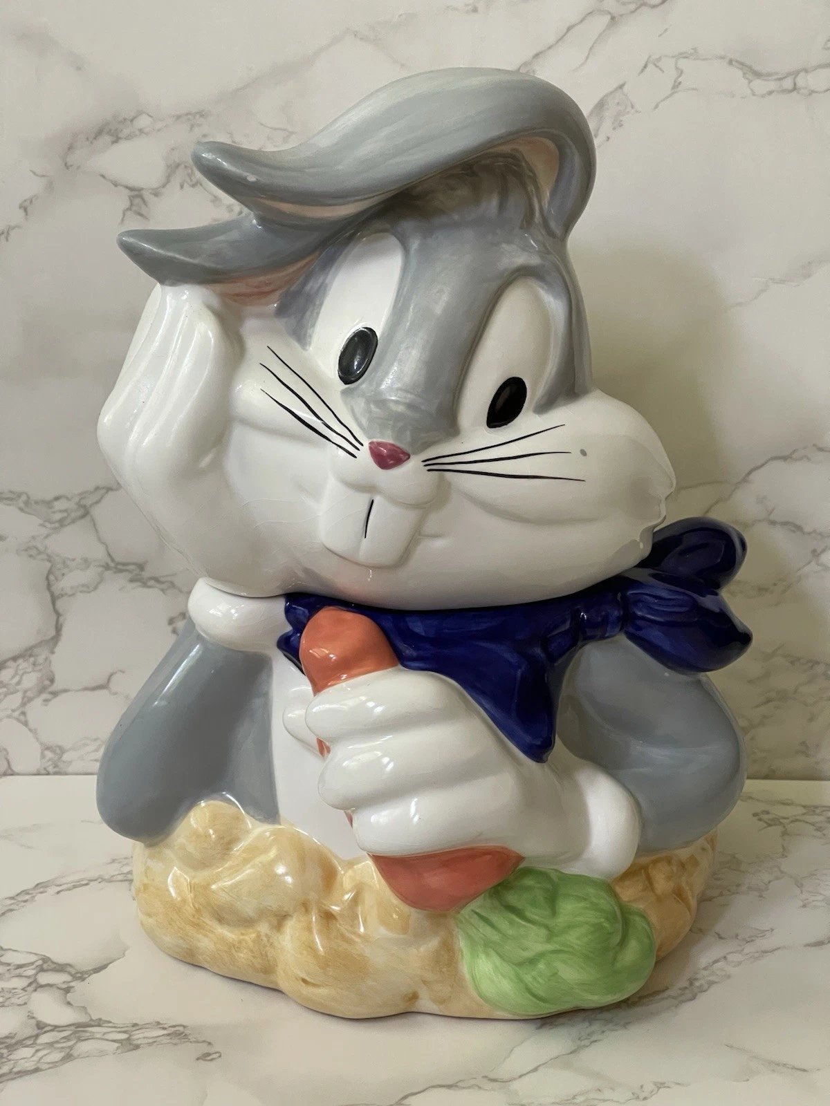 VTG Gibson Looney Tunes Ceramic Cookie Jar Bugs Bunny NO CHIPS