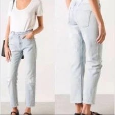 Current/Elliott The Original Straight Jeans Women's Size 24 High Rise