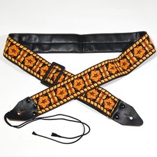 RARE: Vintage Hippie Embroidered Jacquard Guitar Strap 1970s Japan