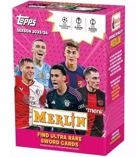 2023-24 Topps Chrome UEFA Club Competitions Merlin Soccer Blaster Box Sealed