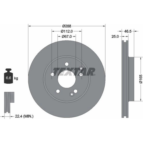2X Textar 92105905 Bremsscheibe FüR Mercedes Benz C Klasse CLK CLC SLK E S203-image