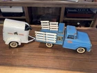 Vintage 1960s Tonka Farm Stake Truck with Horse Trailer And Horses