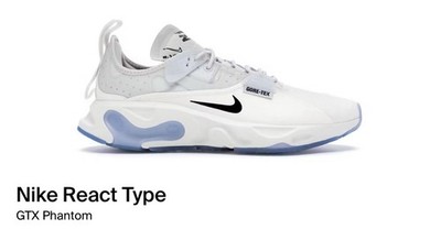 Size 10 - Nike React Type N.354 Gore-Tex Cream