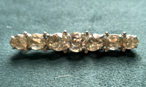 Vintage Eisenberg Signed Brooch Clear Rhinestone silver Toned Well made