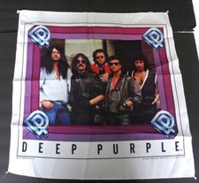 Vintage 1984 DEEP PURPLE Band Tapestry Wall Silk Vinyl 21.5" x 22 Poster Display