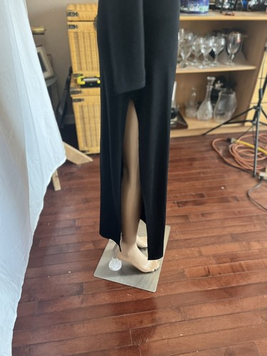 Lulu’s Backless Long Sleeve Maxi Dress Side Slit Boat Neck Black Small - Picture 3 of 7