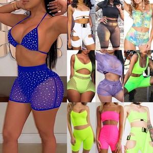 Women-Crop-Top-Short-Pants-Bodycon-Evening-Party-2-Piece-Set-Jumpsuit-Romper
