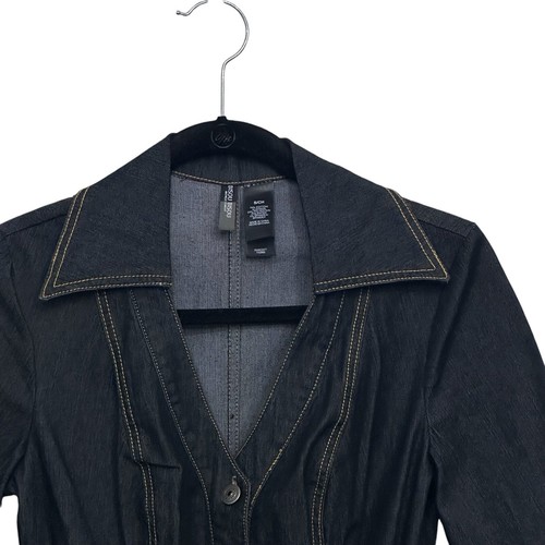 Vintage Y2k J LO Demin Jumpsuit Gr. Small Bisou Bisou Gürtel Low Rise Wide Leg - Bild 2 von 11