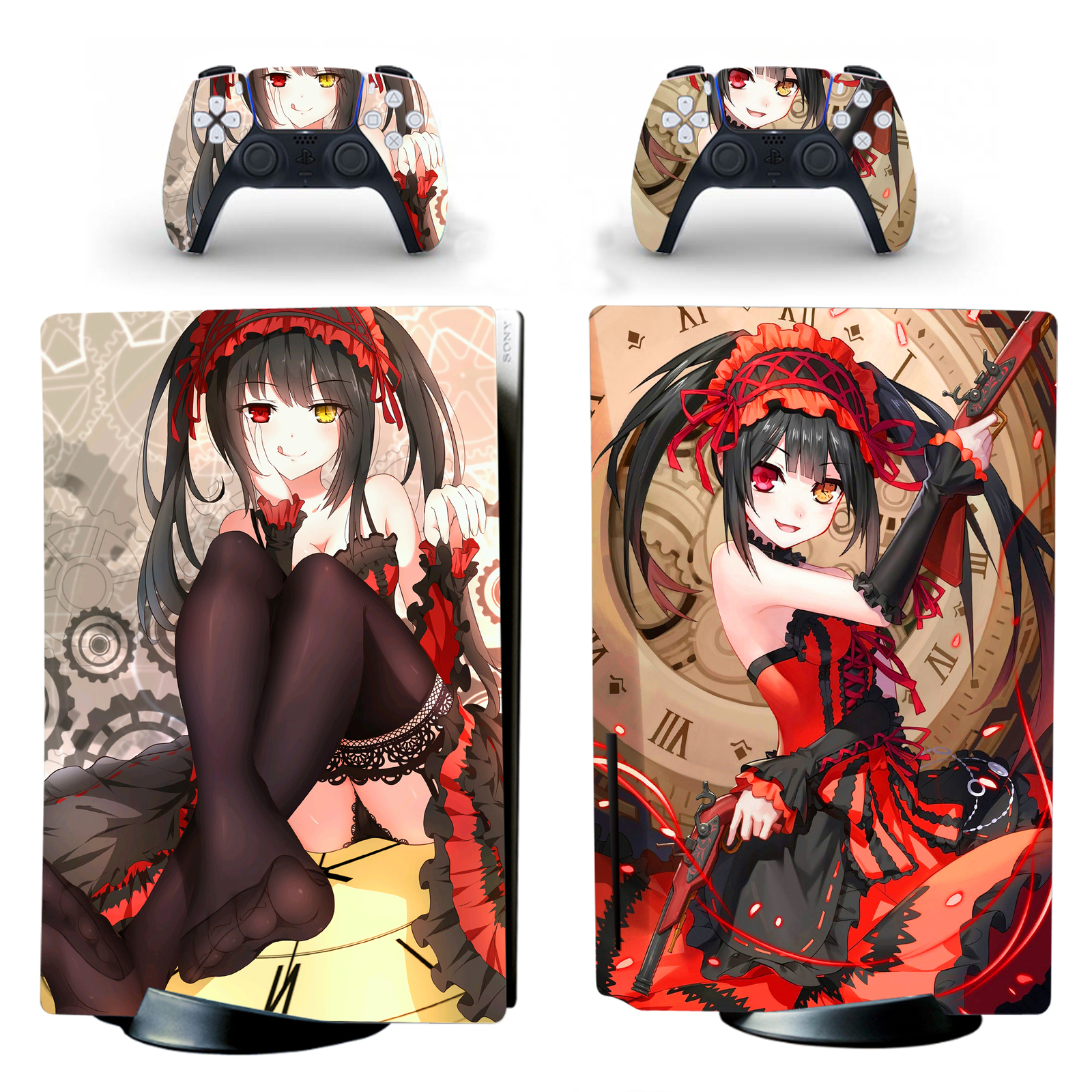 PS5 Standard Disc Digital Console Remote Skins Decal Date a Live Tokisaki Kurumi-image