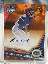 2023 Bowman University Chrome Jason Marshall ORANGE RC Sapphire AUTO /25