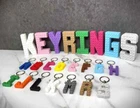 Initial Letter Chunky Keyrings, Letter Keyring, Letter Bag Tag, Initial Bag Tags