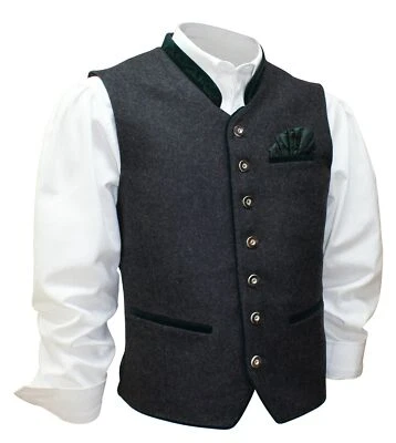 Weste Trachtenweste Loden Trachten Gilet Lodengilet Lodenweste Trachtengilet - Bild 1 von 4