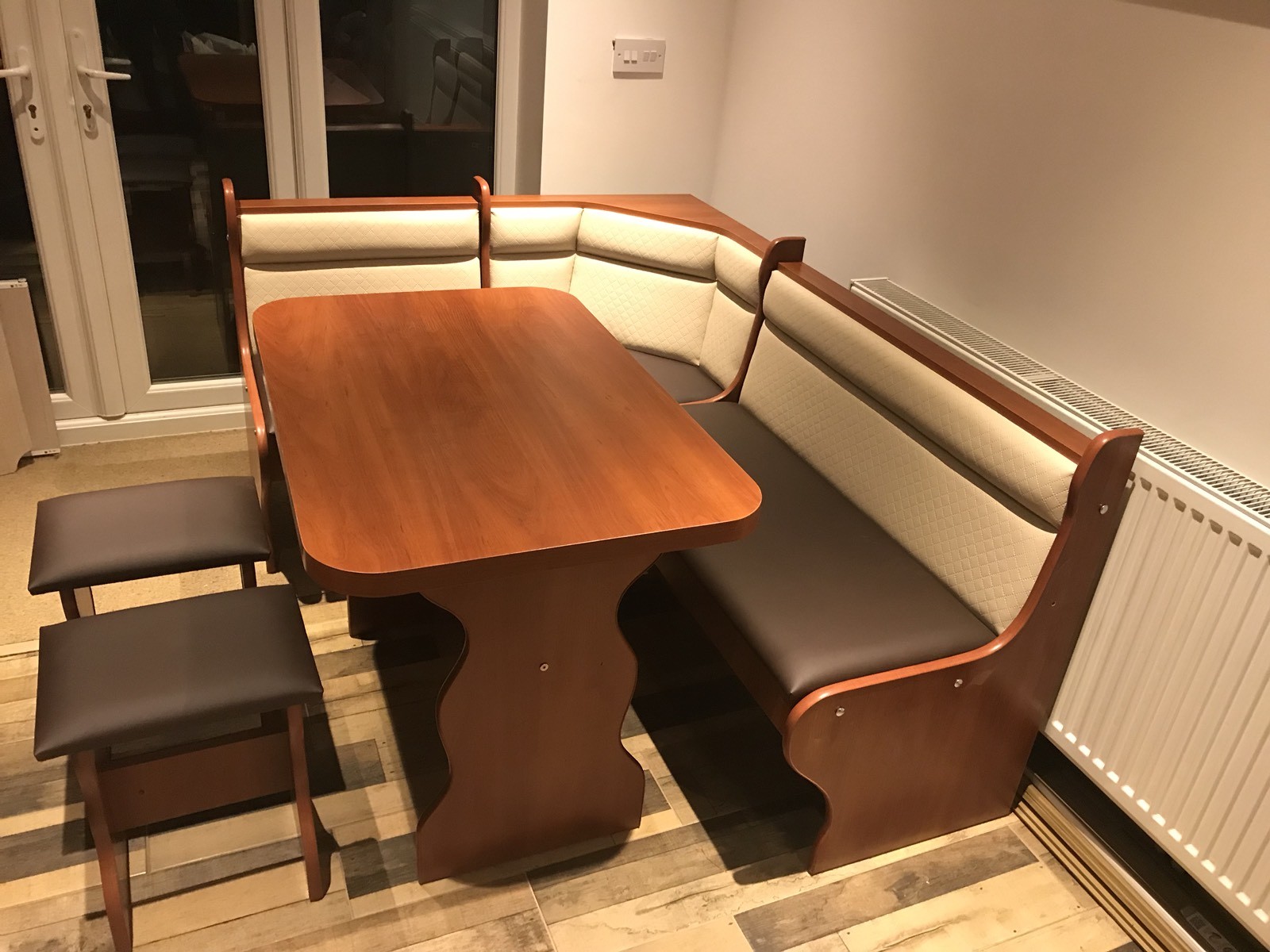 KITCHEN DINING CORNER SEATING BENCH TABLE 2 STOOLS WITH STORAGE eBay