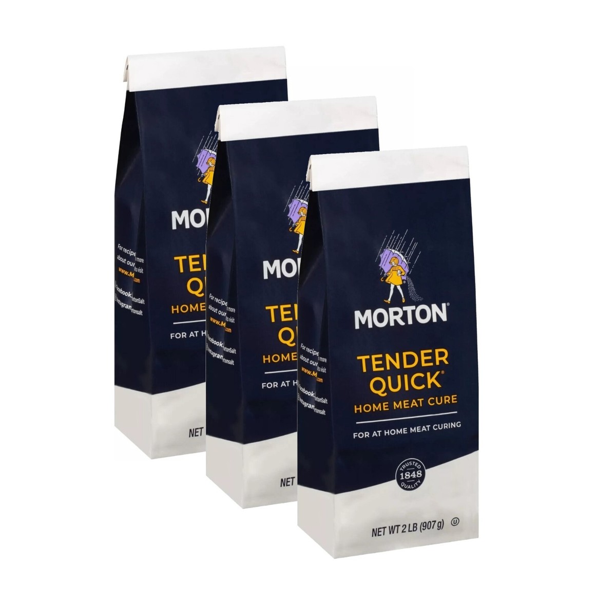 Morton (3) 2 lb TenderQuick Meat Cure Curing Salt (6lbs total 