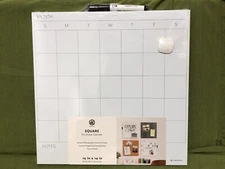 U Brands Frameless Magnetic Tile Dry Erase Calendar Board 14" x 14"