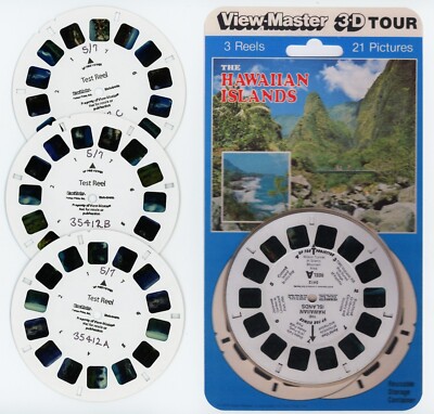 The Hawaiian Islands View-Master 3 Factory TEST Reels + Copies of Covers