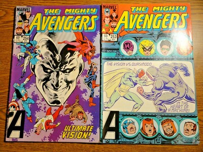 Avengers #253 254 Run Of 2 Schwarz Knight Starfox Hawkeye 1st Druck Set Marvel
