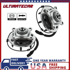 Pair Front Wheel Bearing & Hub Assembly For Ford F150 Lincoln Mark LT w/ABS 4x4