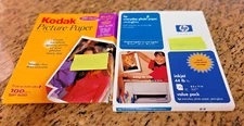 Lot of 2 -HP + Kodak Premium Plus Photo Paper High Gloss  8.5x11", 50 Sheets