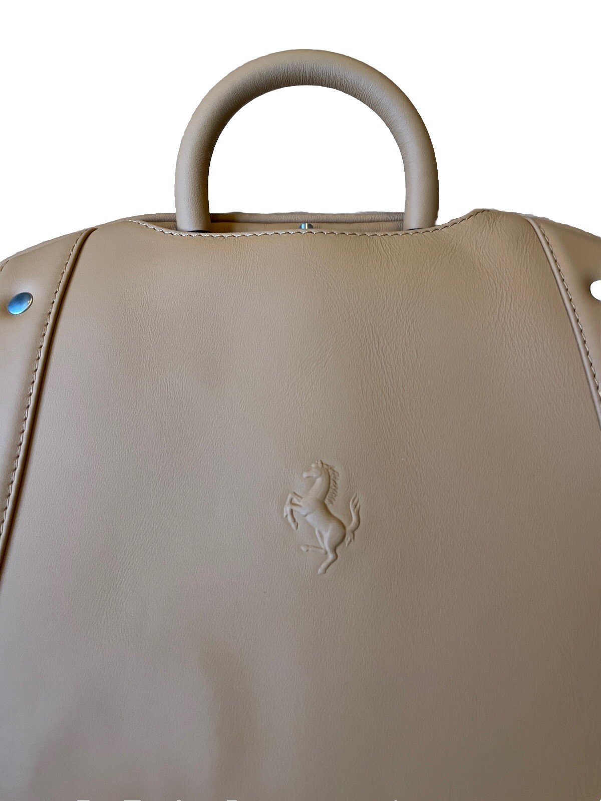 FERRARI 458 Spider Tan Leather SCHEDONI Garment Bag Suit Carrier Luggage NEW**