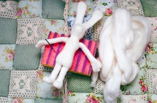 1lb White Wool Roving, Wool Roving, Shep's Wool, Merino Roving, Roving