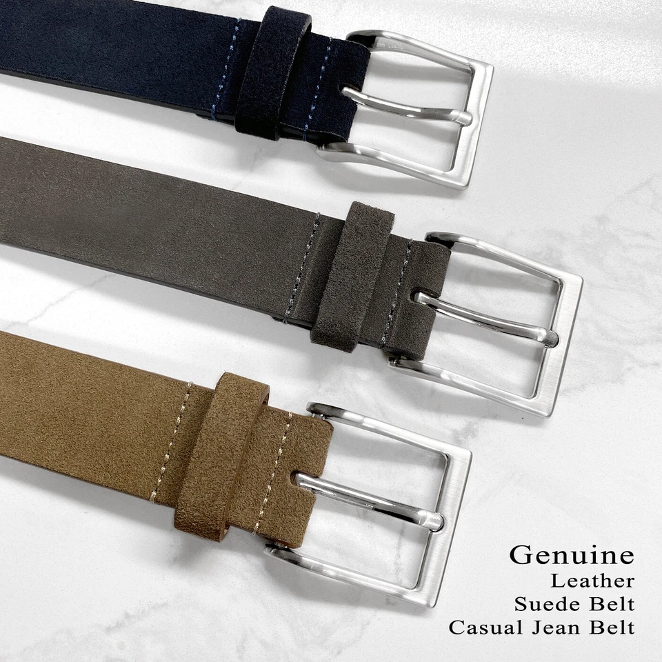 41101 Cinturón de gamuza de cuero genuino informal Jean Belt 1-1/2" (38 mm) de ancho Foto 2 de 4