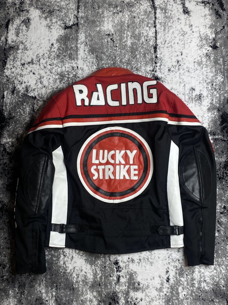 Vintage Lucky Strike Leather Motorcycle bikers Jacket Usa Vintage Lucky Strike Leather Motorcycle bikers Jacket Usa