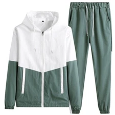 Mens Sweatshirt Pants Bottoms Casual Sports Set Jogging Tracksuit Sets 2Pcs Suit