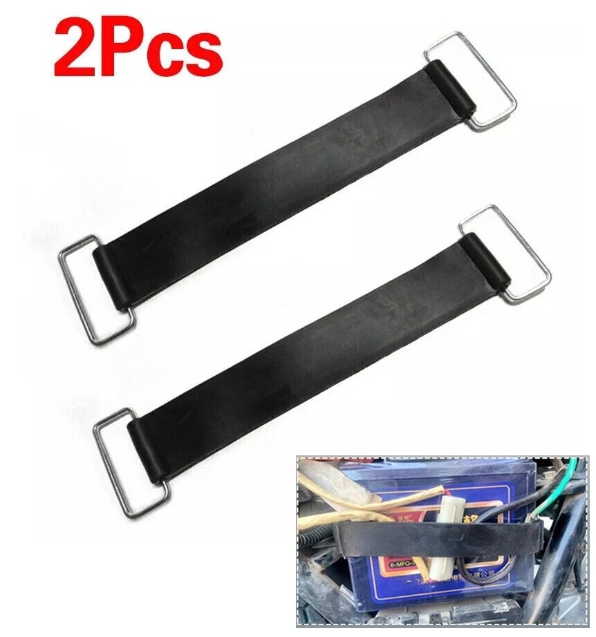 Motorcycle Battery Rubber Band Strap Battery Strap Battery Tie Down Strap(2Pcs )