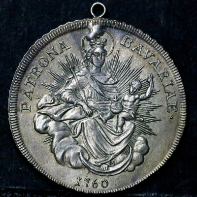 1760 One 1 Thaler Patrona Bavaria Germany – Great Details! RC120