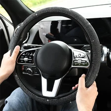 15"/38CM Car Steering Wheel Cover Diamante Crystal Glitter Bling Anti-slip US