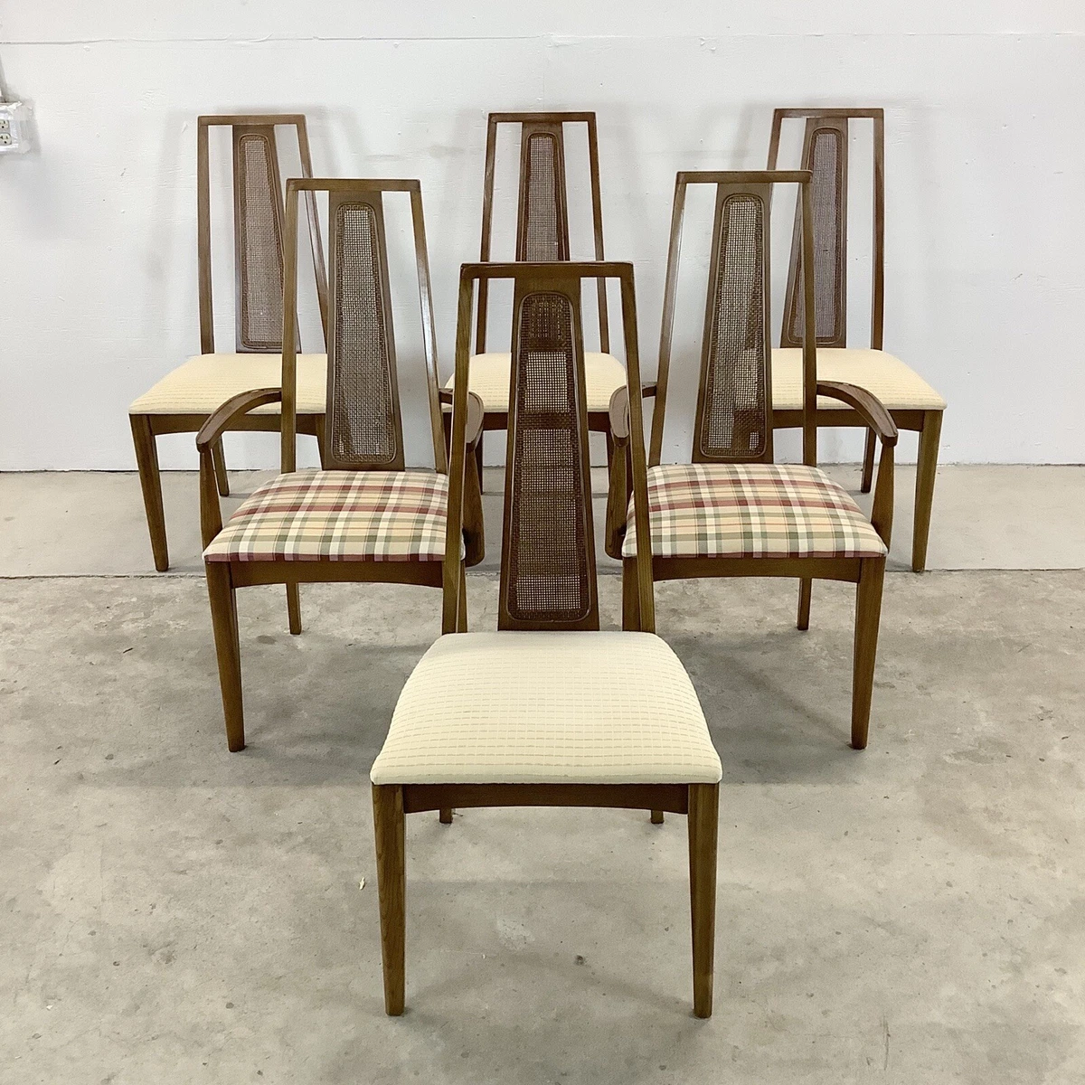 Mid Century Highback Dining Chairs Set of Six eBay
