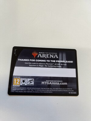 MTG 6 BOOSTER Code Pre Release MAGIC ARENA CARD Phyrexia All Will Be One ONE