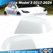 Pearl White Side Mirror Cover For Tesla Model 3 M3 2017-2023 wing Mirror Cap