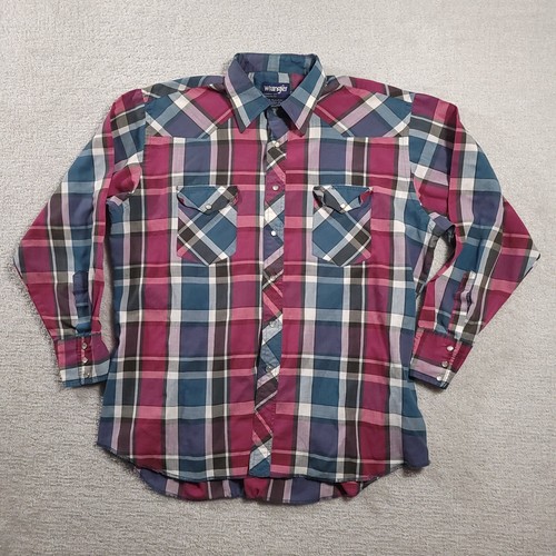 Wrangler Mens Vintage Cowboy Cut Pearl Snap-Up X-Long Tails 17.5-35 Regular Fit - Bild 1 von 11