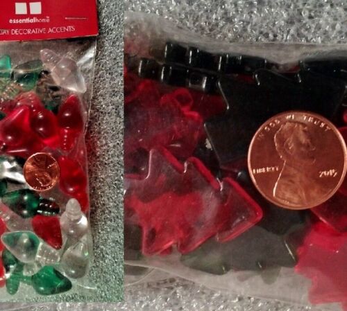 Christmas Lights or Trees Choice 1 inch Figures Holiday Reusable Plastic - Picture 1 of 5