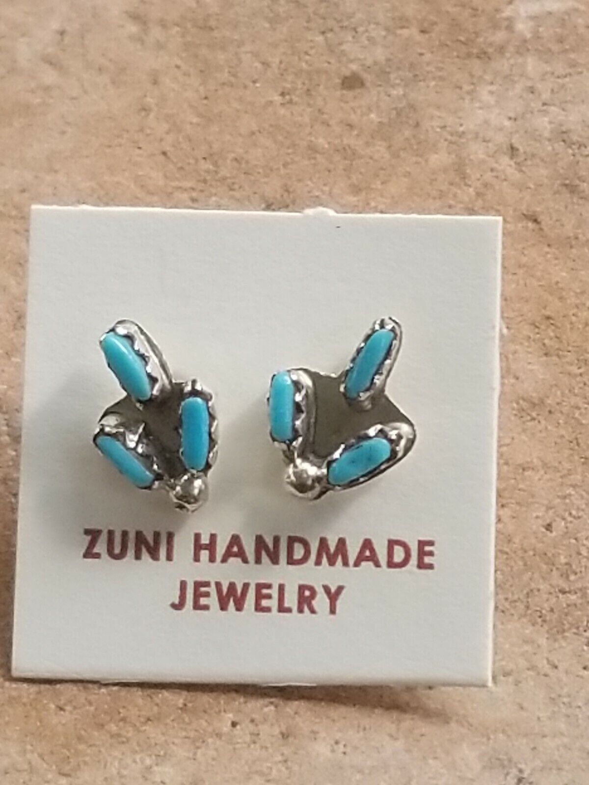 Native Zuni George Peina Sterling Silver Petit Point Turquoise C