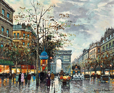 Paris Arc de Triomphe street Giclee Art HD Printed on canvas L1092