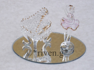 OPER UND KLAVIER BALLETTTÄNZERIN PRINZESSIN FIGUR @ LILA GLITZER MUSIK TORTENAUFLEGER